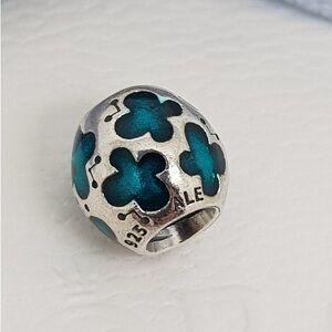 Authentic Pandora Teal Enamel Baby Butterflies Charm Retired